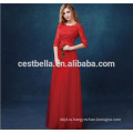 Высокое качество мода элегантный 3 цвета длинные кружевные вечерние платья костюм приталенный Fit вечернее женщина одежда